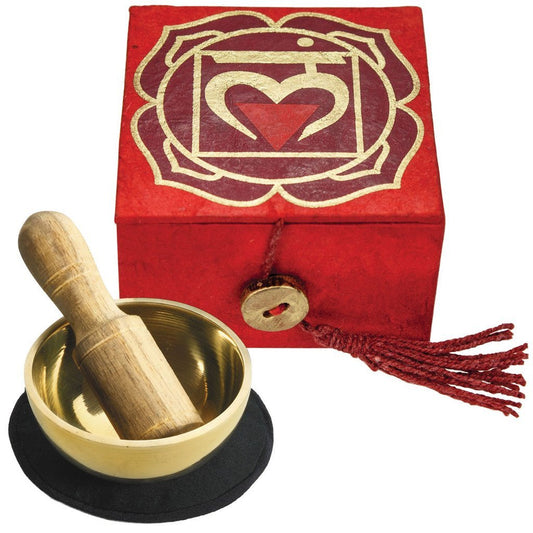 Mini Meditation Bowl Box: 2" Root Chakra - DZI (Meditation) - Recetas Fair Trade