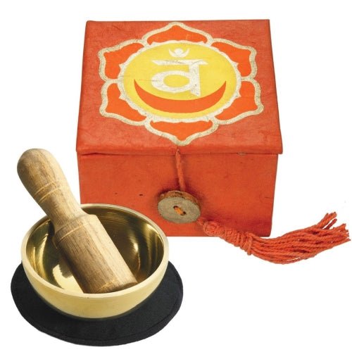Mini Meditation Bowl Box: 2" Sacral Chakra - DZI (Meditation) - Recetas Fair Trade