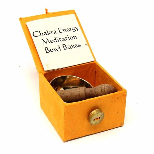 Mini Meditation Bowl Box: 2" Solar Plexus Chakra - DZI (Meditation) - Recetas Fair Trade