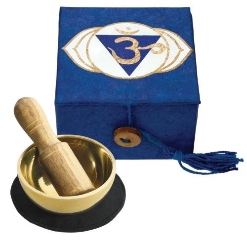 Mini Meditation Bowl Box: 2" Third Eye Chakra - DZI (Meditation) - Recetas Fair Trade