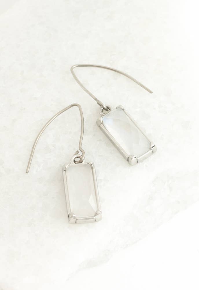 Moonlit Grace Earrings in Silver & Moonstone - Recetas Fair Trade