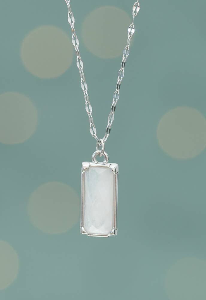 Moonlit Grace Necklace in Silver & Moonstone - Recetas Fair Trade