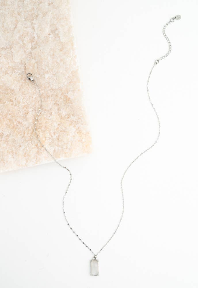 Moonlit Grace Necklace in Silver & Moonstone - Recetas Fair Trade