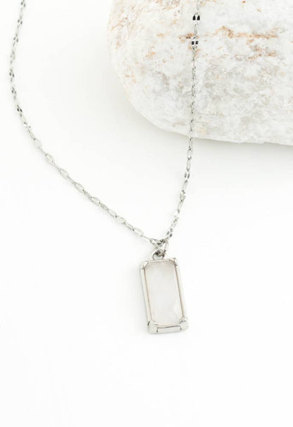 Moonlit Grace Necklace in Silver & Moonstone - Recetas Fair Trade