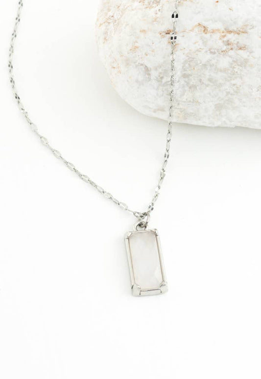 Moonlit Grace Necklace in Silver & Moonstone - Recetas Fair Trade