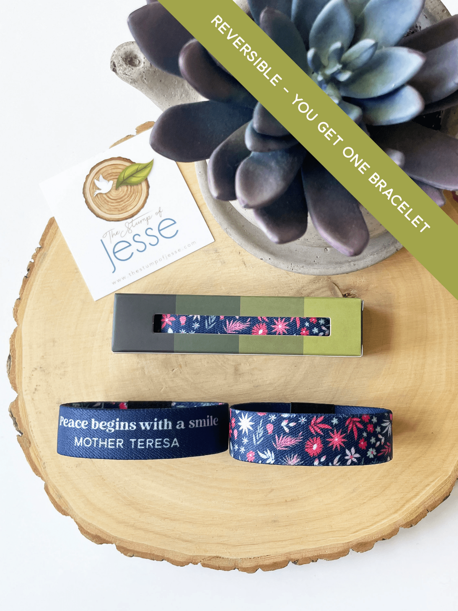 Mother Teresa Reversible Elastic Bracelet - Recetas Fair Trade