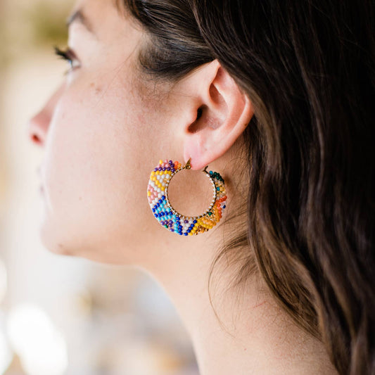 Multi Fiesta Round Earrings - Recetas Fair Trade