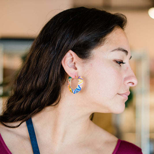 Multi Fiesta Round Earrings - Recetas Fair Trade