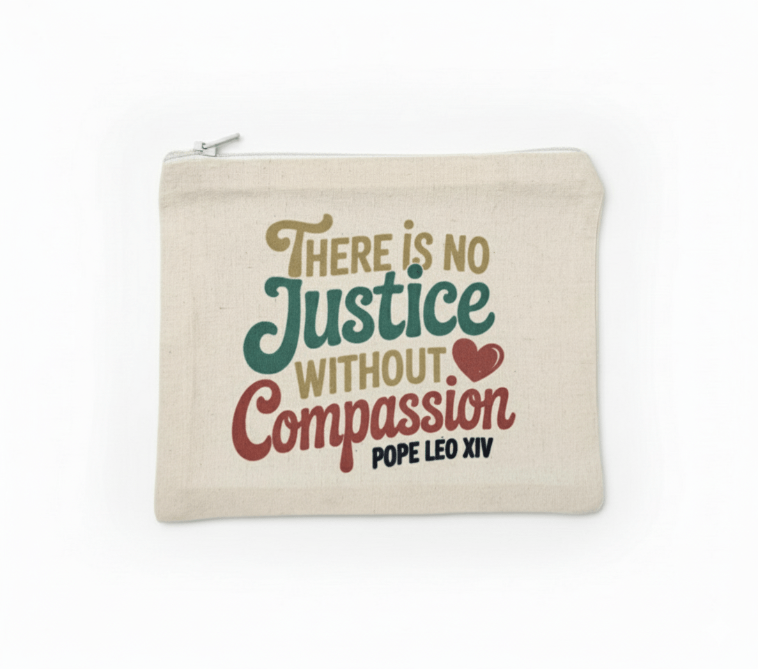 No Justice without Compassion Pouch - Recetas Fair Trade