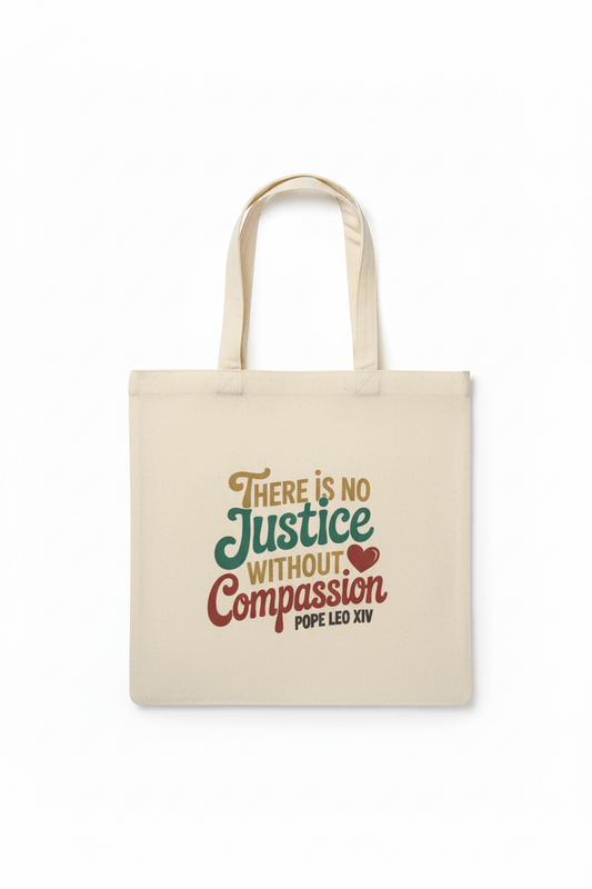No Justice without Compassion Tote Bags - Recetas Fair Trade