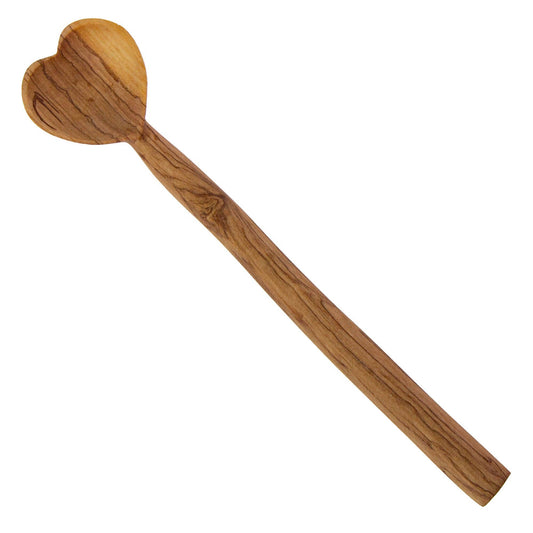 Olive Wood Heart Scoop Spoon, 6-7 inch - Recetas Fair Trade