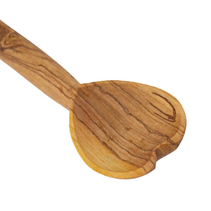 Olive Wood Heart Scoop Spoon, 6-7 inch - Recetas Fair Trade