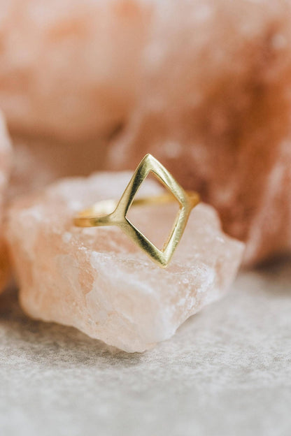 Open Diamond Brass Ring - Recetas Fair Trade