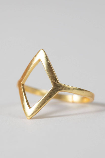 Open Diamond Brass Ring - Recetas Fair Trade