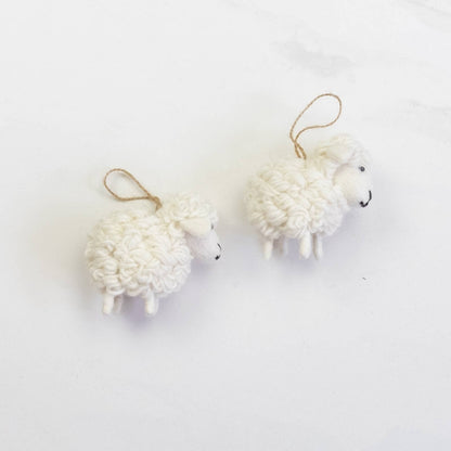 Ornament - White Wooly Sheep - Recetas Fair Trade