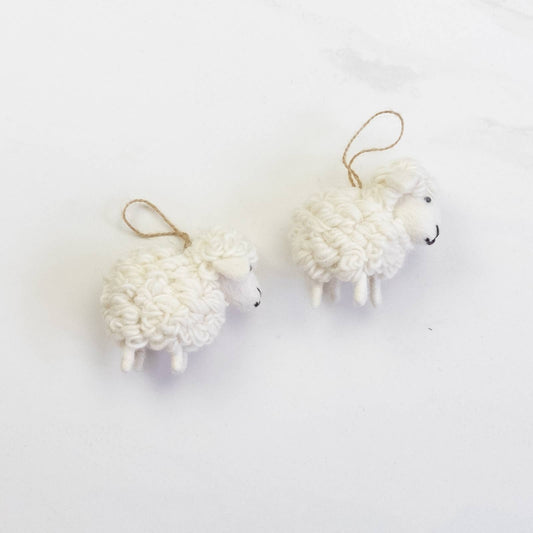 Ornament - White Wooly Sheep - Recetas Fair Trade
