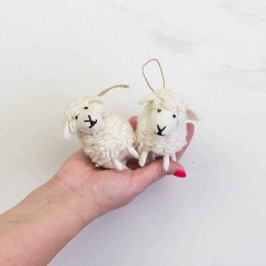 Ornament - White Wooly Sheep - Recetas Fair Trade