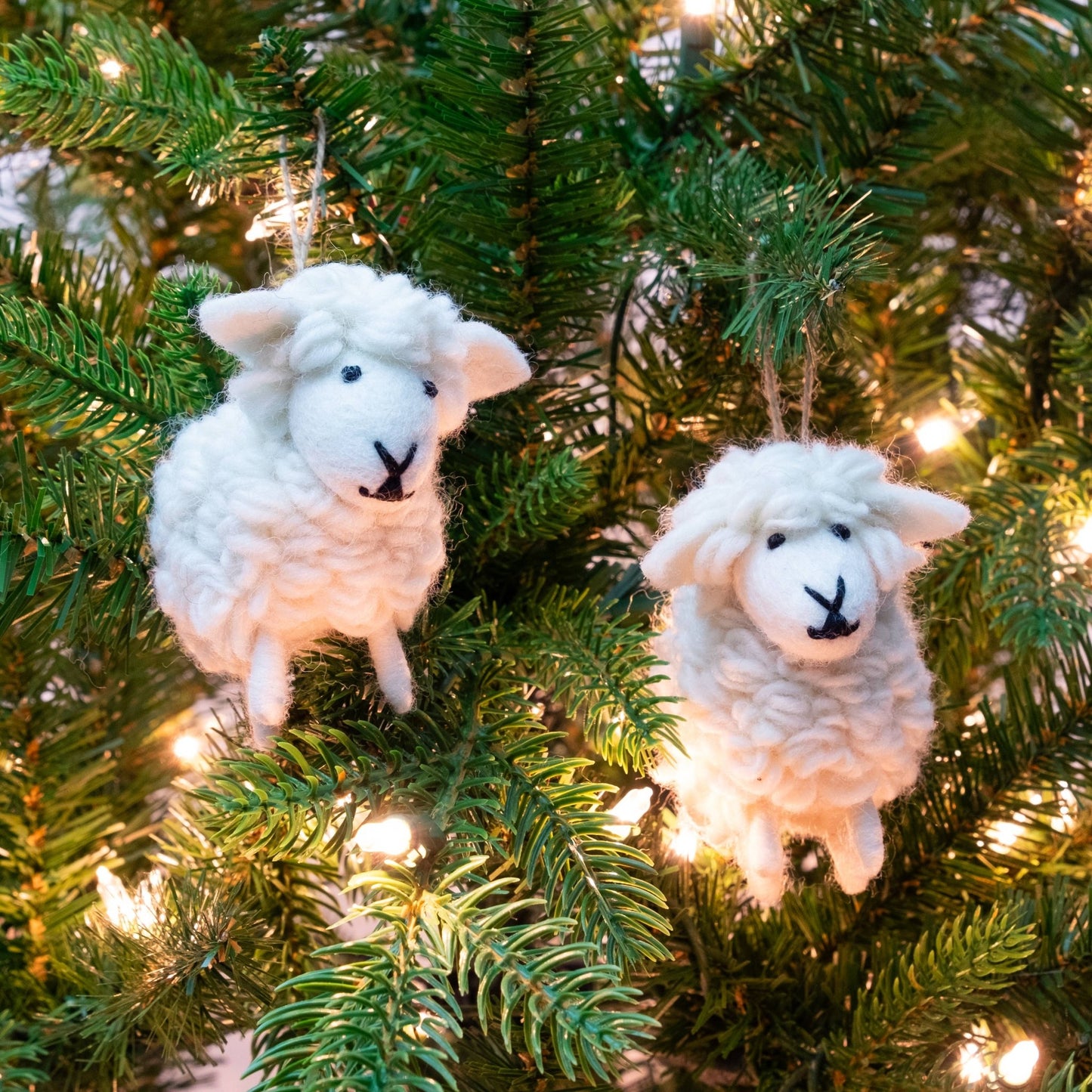 Ornament - White Wooly Sheep - Recetas Fair Trade