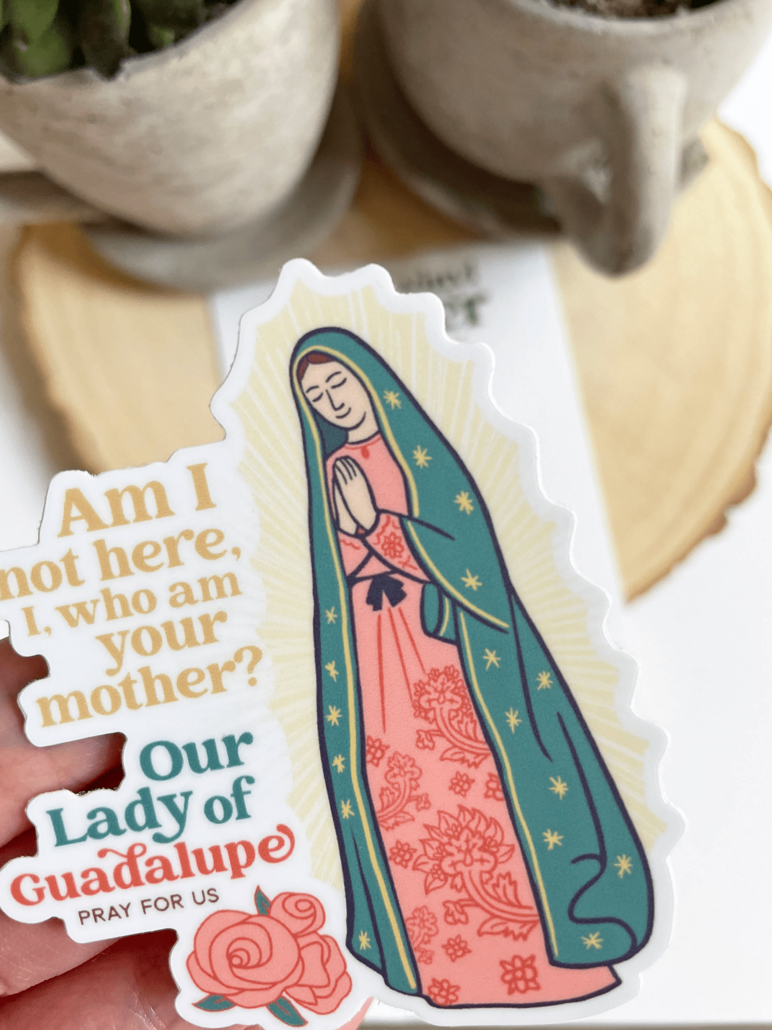 Our Lady of Guadalupe Sticker (English) - Recetas Fair Trade