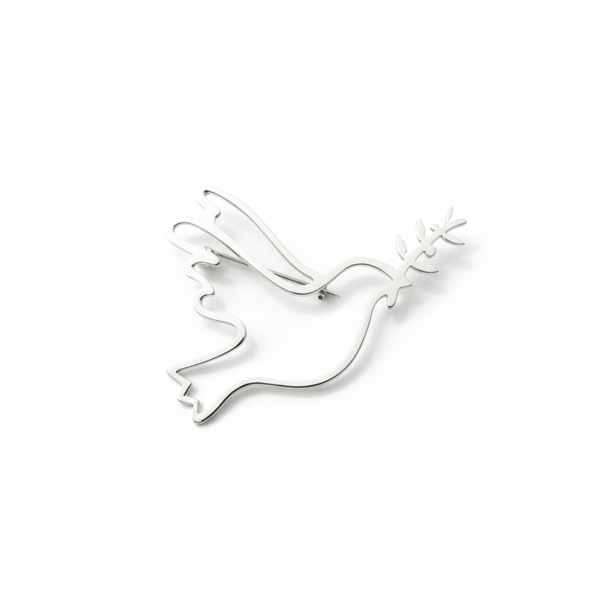 🕊️ Paloma de Paz (Peace Dove) Sterling Silver Pin - Recetas Fair Trade
