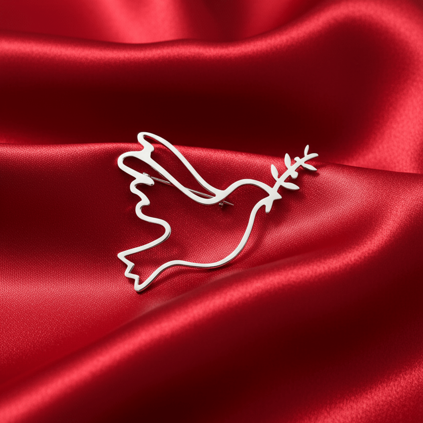 🕊️ Paloma de Paz (Peace Dove) Sterling Silver Pin - Recetas Fair Trade