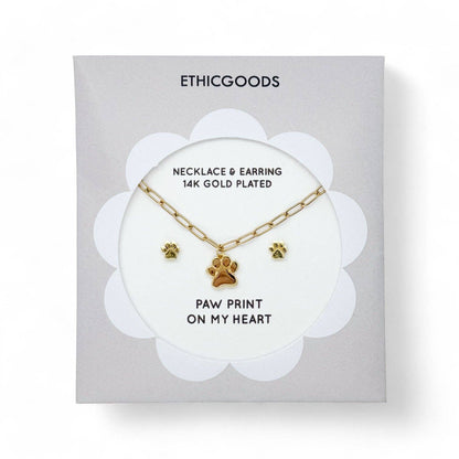 PAW PRINTS | Kids Necklace & Earrings Set - Recetas Fair Trade