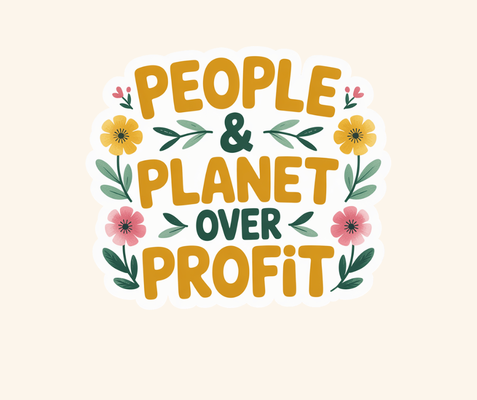 People & Planet Over People Sticker - Recetas Fair Trade