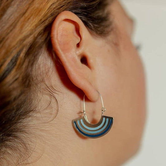 Petite Rainbow Earrings Sky - Recetas Fair Trade