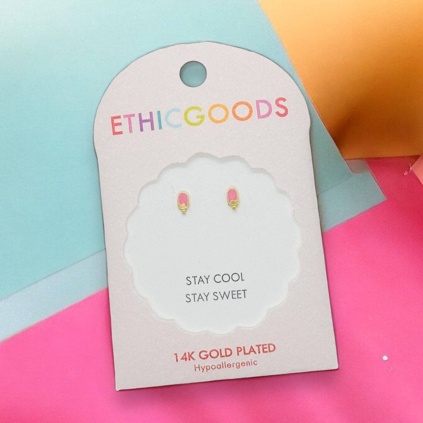 Popsicle Tiny Stud Earrings - Recetas Fair Trade