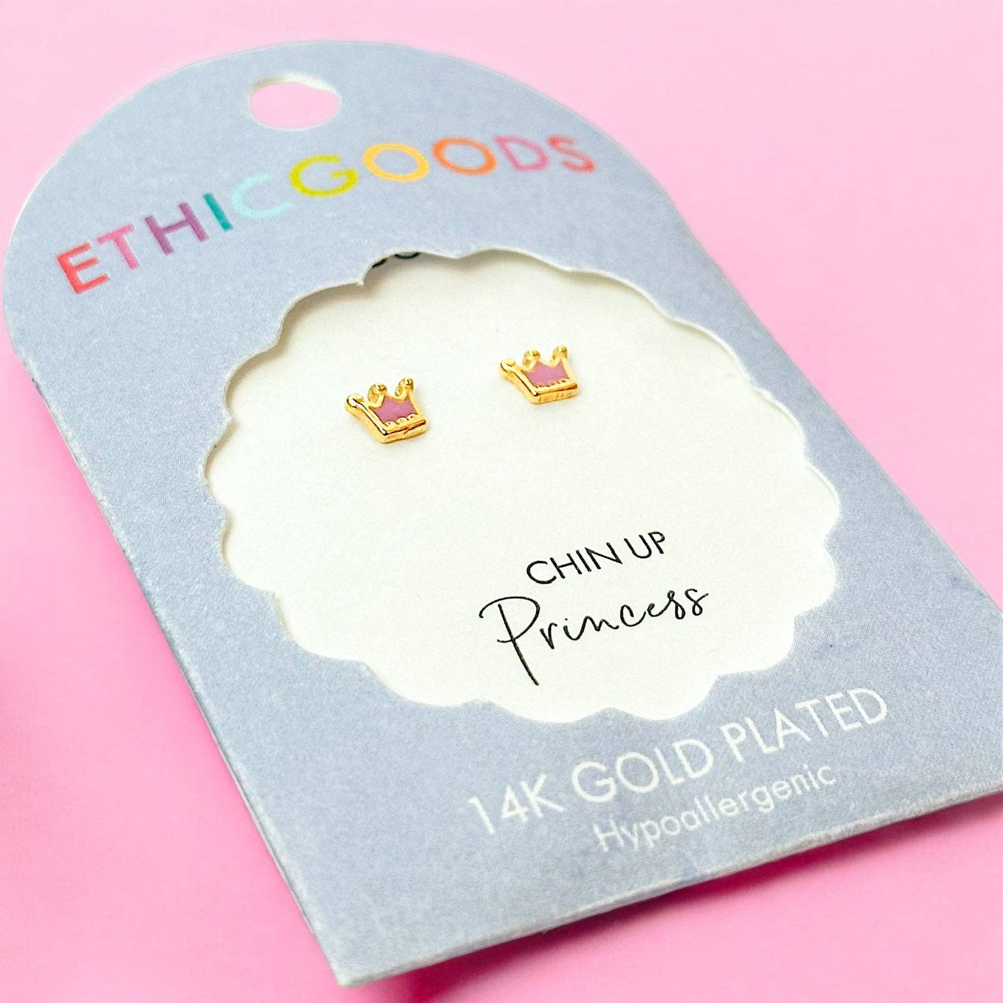 Princess Crowns Tiny Stud Earrings - Recetas Fair Trade