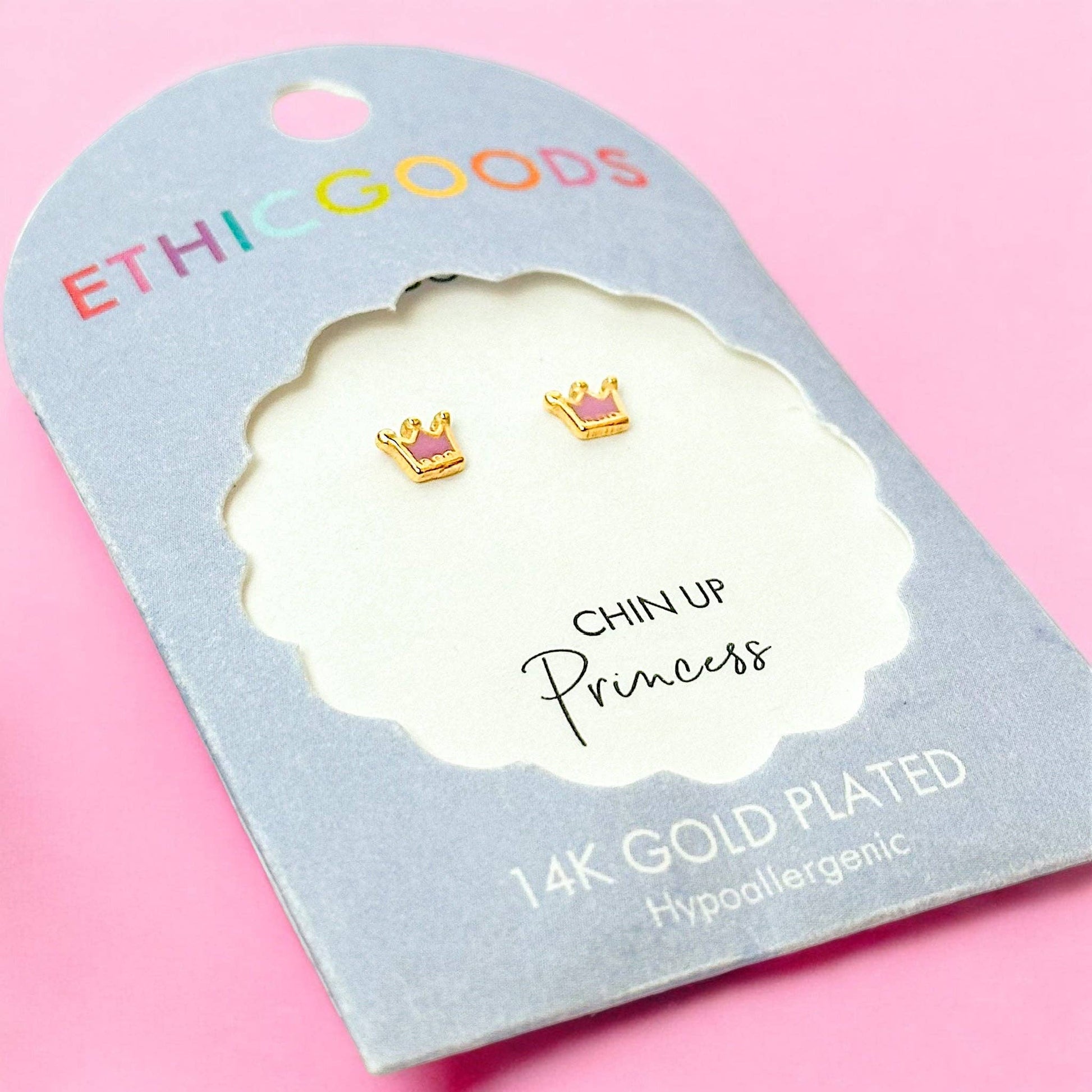Princess Crowns Tiny Stud Earrings - Recetas Fair Trade
