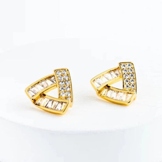 Prism Gold and Zircon Studs - Recetas Fair Trade