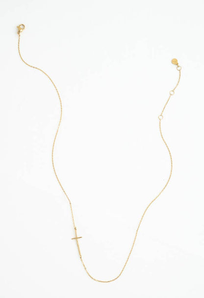 Radiant Cross Necklace in Gold - Recetas Fair Trade
