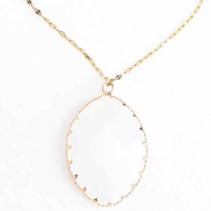 Radiant Light Crystal Necklace in Ivory - Recetas Fair Trade