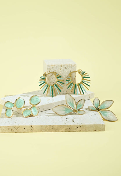 Radiant Rise Hoops in Mint - Recetas Fair Trade