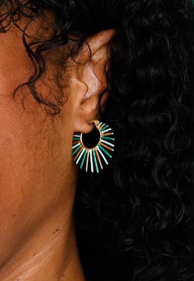 Radiant Rise Hoops in Mint - Recetas Fair Trade
