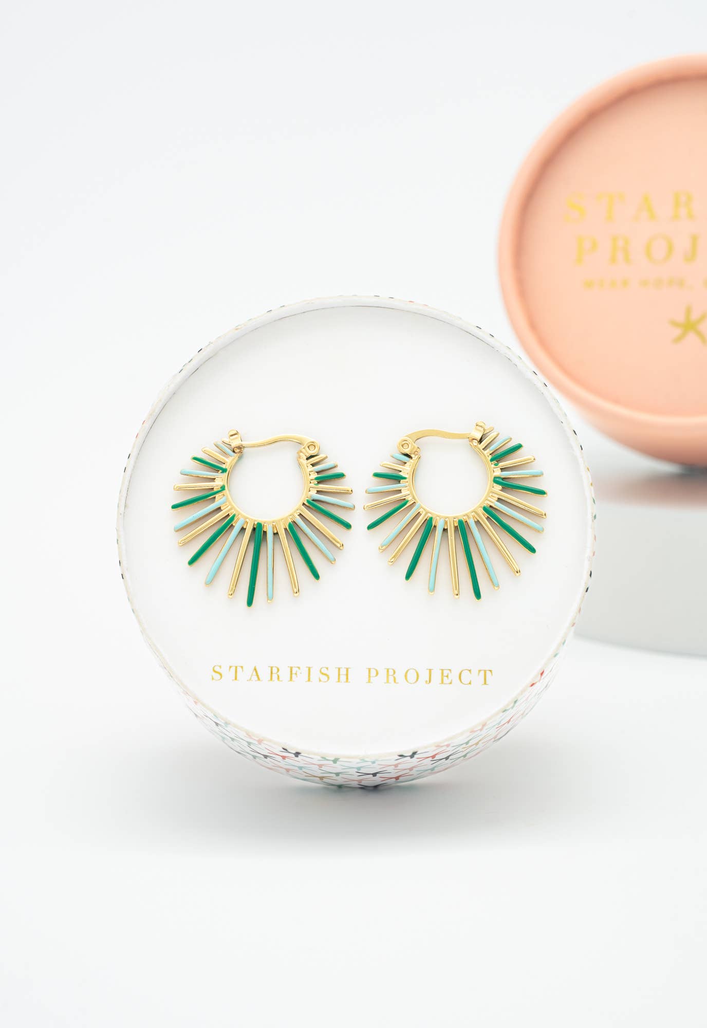 Radiant Rise Hoops in Mint - Recetas Fair Trade