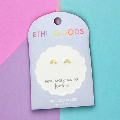 Rainbow Tiny Stud Earrings - Recetas Fair Trade