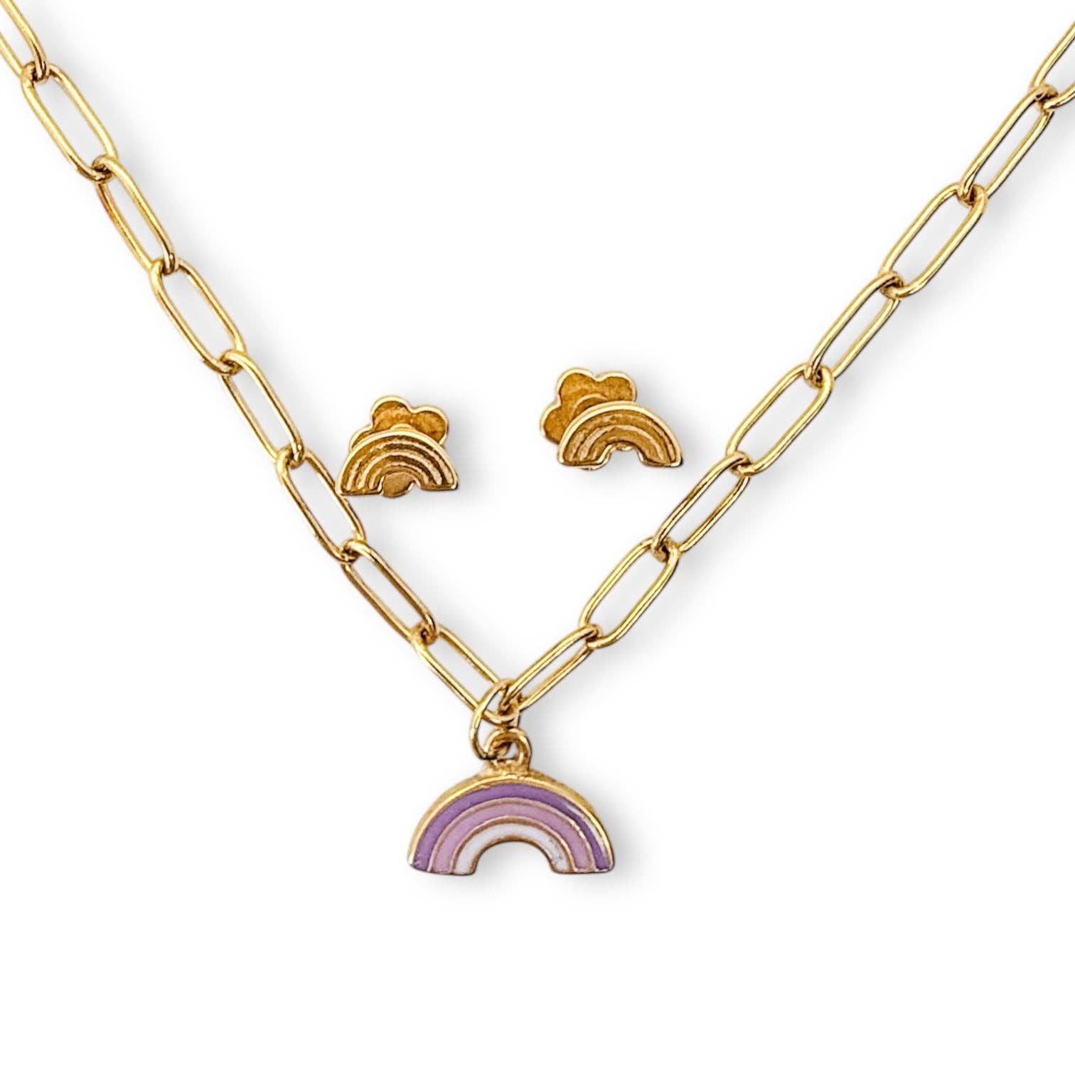 RAINBOWS | Kids Necklace & Earrings Set - Recetas Fair Trade