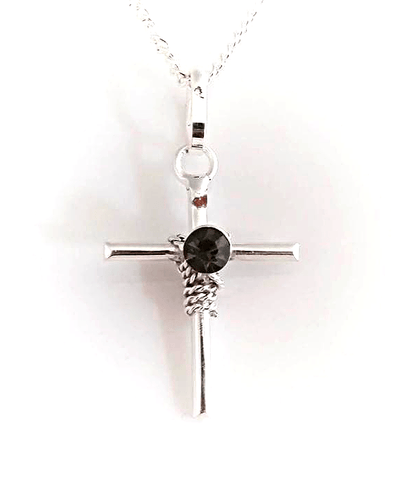 Rebozo Crosses with Crystal on 18' Silver Chain - Recetas Fair Trade