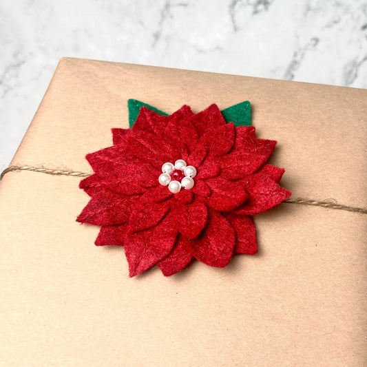 Reusable Poinsettia Gift Bow - Recetas Fair Trade