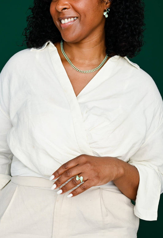 Ribbon of Light Ring in Mint - Recetas Fair Trade