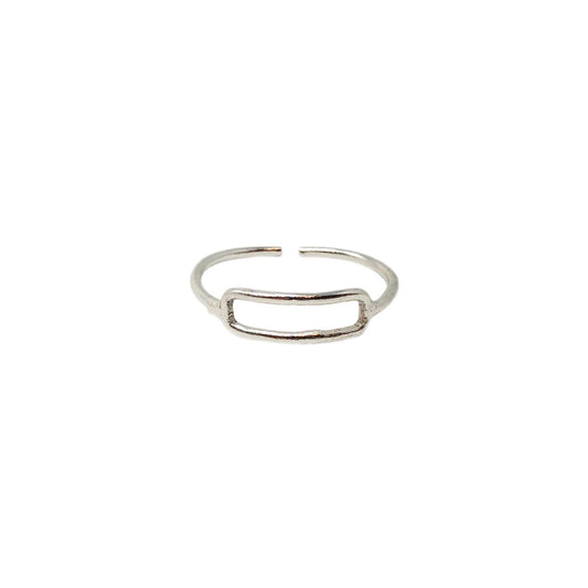 Rippled Rectangle Ring - Silver - Recetas Fair Trade