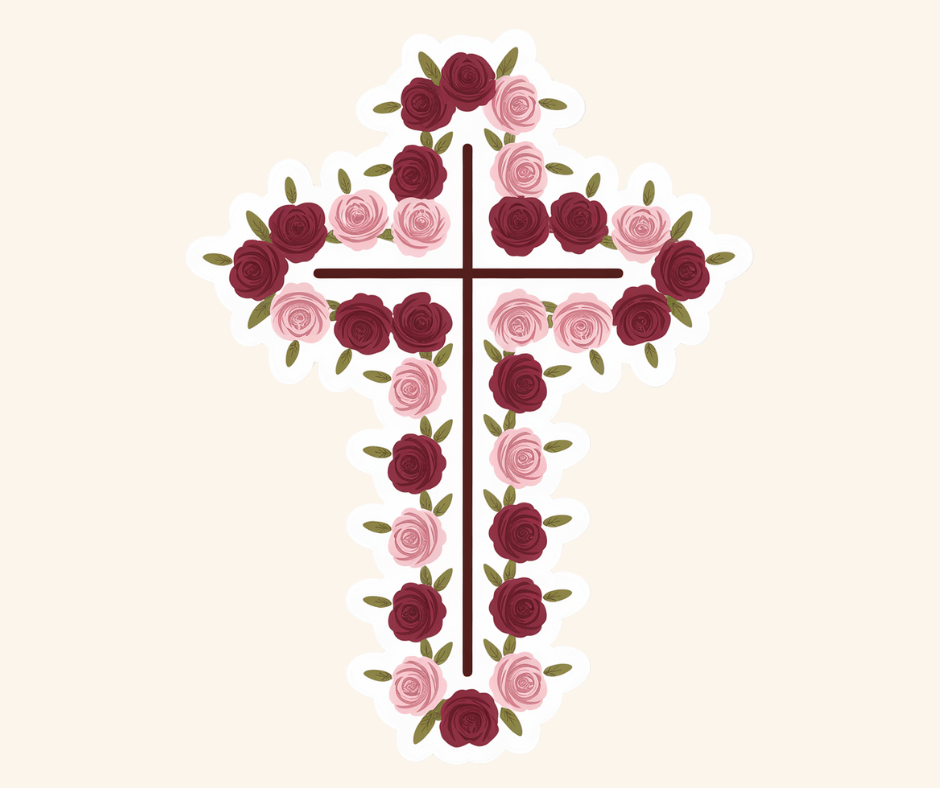 Rose Cross Sticker - Recetas Fair Trade