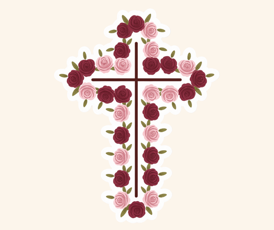 Rose Cross Sticker - Recetas Fair Trade