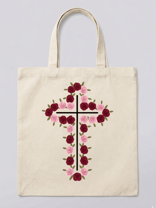 Rose Cross Tote Bags - Recetas Fair Trade
