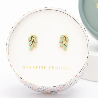 Rowen Stud Earrings in Mint - Recetas Fair Trade