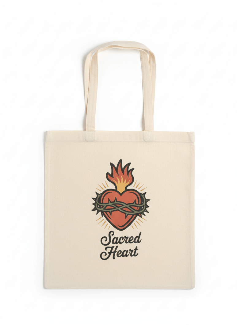 Sacred Heart Tote Bag - Recetas Fair Trade