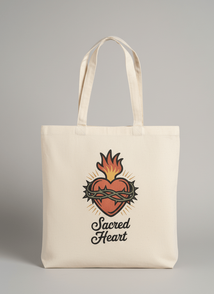 Sacred Heart Tote Bag - Recetas Fair Trade