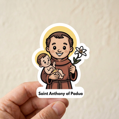 Saint Anthony of Padua sticker mockup